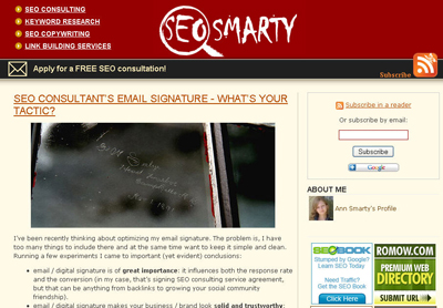 SEOSmarty homepage