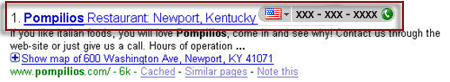 Phone number in the title