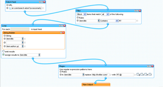 Twitter bot - Yahoo! pipe
