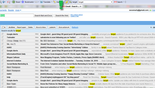 Gmail keyword research
