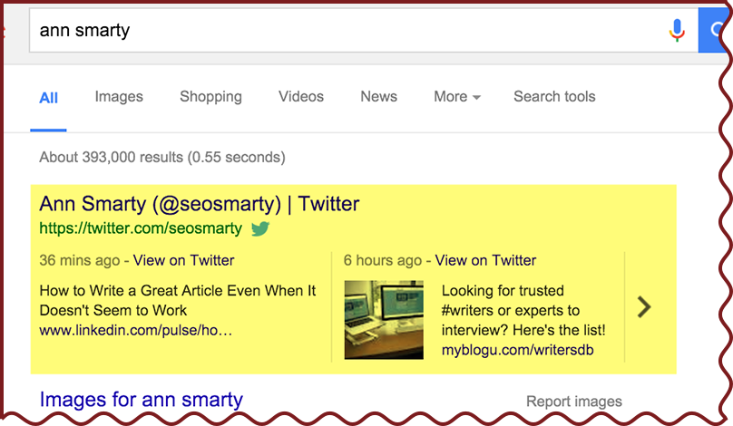 Twitter search results